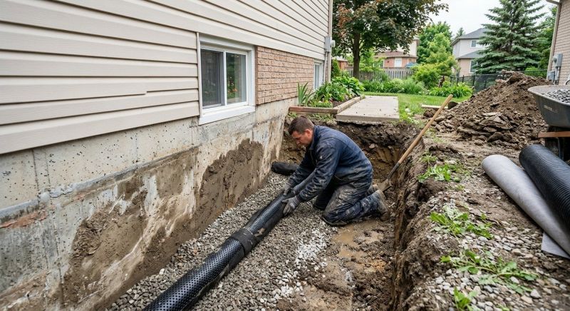Basement Drainage Installation in Des Moines, IA
